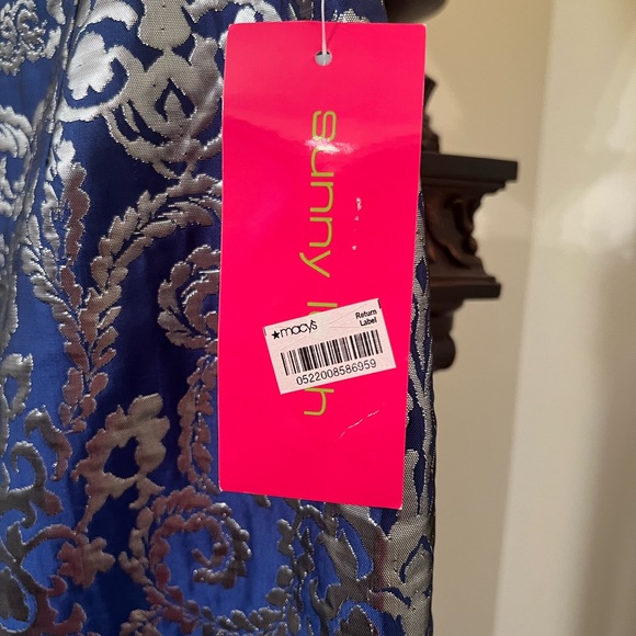 ✅🆕 Sunny Leigh Women’s Pencil Skirt ,Blue silver Metallic ,size 10 - Picture 6 of 7